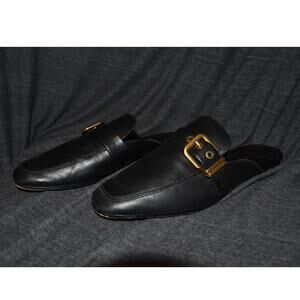 Dolce Vita Women's 11 Santel Buckled Slip-On Mule Flats Loafer Leather Black